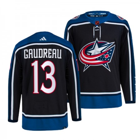 Columbus Blue Jackets Hockeydrakt Johnny Gaudreau 13 2022-23 Svart Reverse Retro 2.0 Adidas Authentic - Herre